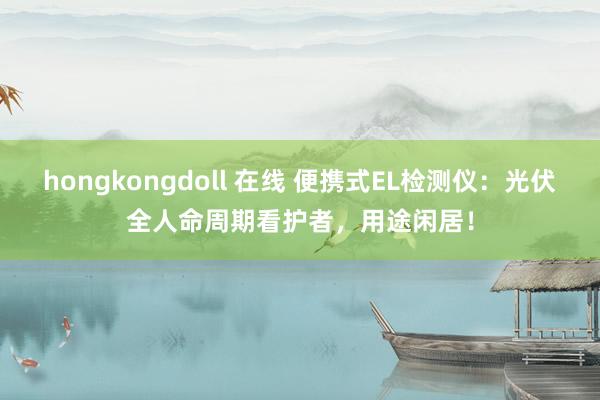 hongkongdoll 在线 便携式EL检测仪：光伏全人命周期看护者，用途闲居！
