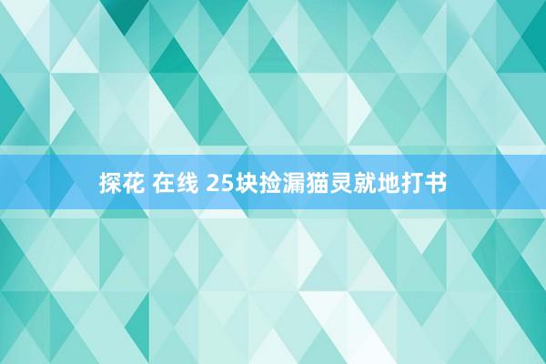 探花 在线 25块捡漏猫灵就地打书