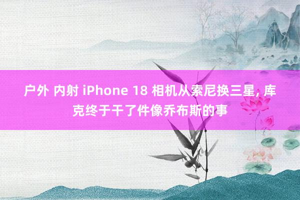 户外 内射 iPhone 18 相机从索尼换三星, 库克终于干了件像乔布斯的事