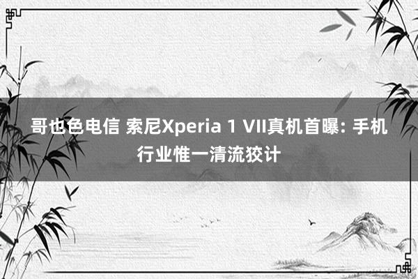 哥也色电信 索尼Xperia 1 VII真机首曝: 手机行业惟一清流狡计