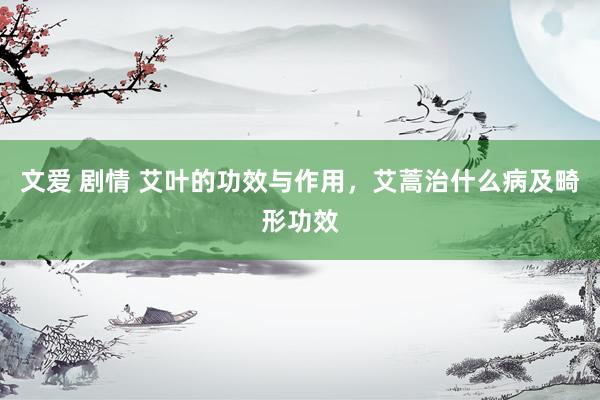 文爱 剧情 艾叶的功效与作用，艾蒿治什么病及畸形功效