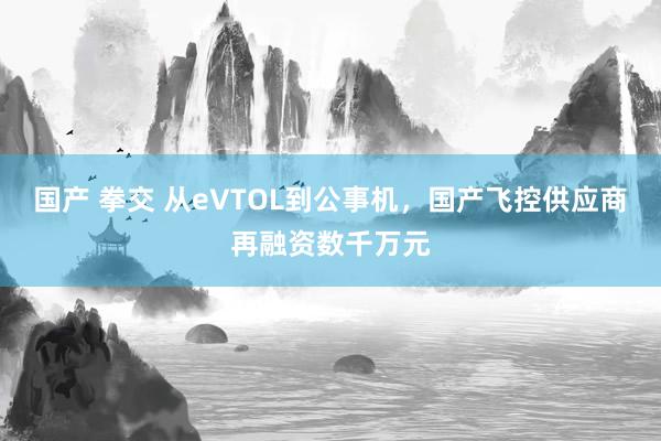 国产 拳交 从eVTOL到公事机，国产飞控供应商再融资数千万元