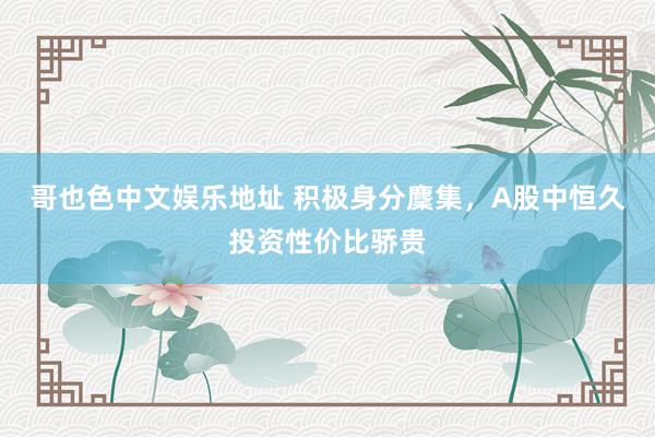 哥也色中文娱乐地址 积极身分麇集，A股中恒久投资性价比骄贵